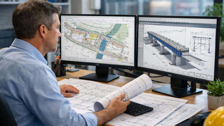 engineer working on plan check approvals California using CADD drawings
