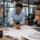 Project team using technical drawings to reduce RFIs in construction